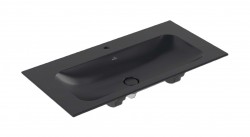 VILLEROY & BOCH - Finion Umývadlo nábytkové 100x50 cm, skrytý prepad, otvor na batériu, CeramicPlus, ViFlow, Pure Black (4164ABR7)