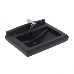 VILLEROY & BOCH - Hommage Umývadlo 75x58 cm ,s prepadom, otvor na batériu, CeramicPlus, Pure Black (710175R7)
