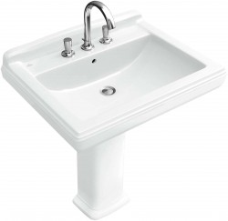 VILLEROY & BOCH - Hommage Umývadlo s prepadom, 75x58 cm, s Ceramicplus, biele-trojotvorové umývadlo (7101A1R1)