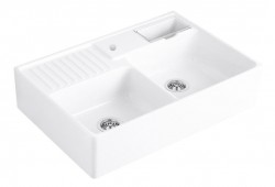 VILLEROY & BOCH - Keramický drez Double-bowl sink White alpin modulový 895 x 630 x 220 bez excentra 632391R1HL1
