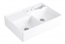 VILLEROY & BOCH - Keramický drez Double-bowl sink White alpin modulový 895 x 630 x 220 bez excentra 632391R1HL12