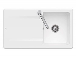 VILLEROY & BOCH - Keramický drez Siluet 50 Stone white nástavný 900 x 510 bez excentra (333501RW)