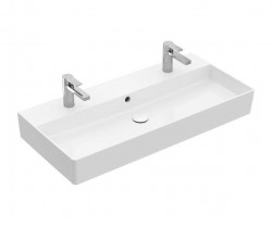 VILLEROY & BOCH - Memento 2.0 Dvojumývadlo nábytkové 100x47 cm, s prepadom, 2 otvory na batériu, alpská biela (4A221L01)