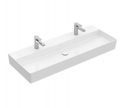 VILLEROY & BOCH - Memento 2.0 Dvojumývadlo nábytkové 120x47 cm, bez prepadu, 2 otvory na batériu, alpská biela (4A22CG01)