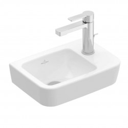 VILLEROY & BOCH - O.novo Umývadielko Compact 36x25 cm, bez prepadu, 1 otvor na batériu vpravo, alpská biela (43433701)