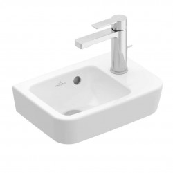 VILLEROY & BOCH - O.novo Umývadielko Compact 36x25 cm, s prepadom, 1 otvor na batériu vpravo, alpská biela (43433601)