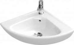 VILLEROY & BOCH - O.novo Umývadielko Compact, 42x42 cm, s prepadom, 1 otvor na batériu, CeramicPlus, alpská biela (732740R1)