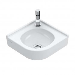 VILLEROY & BOCH - O.novo Umývadielko rohové 32x32 cm, bez prepadu, 1 otvor na batériu, alpská biela (73103301)