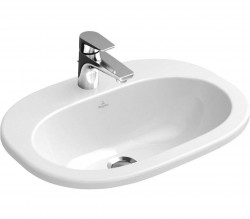 VILLEROY & BOCH - O.novo Umývadlo zápustné 56x41 cm, bez prepadu, otvor na batériu, alpská biela (41615701)