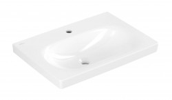 VILLEROY & BOCH - Skyla Umyvadlo 65x46 cm, bez přepadu, otvor pro baterii, CeramicPlus, Stone White (5A5166RW)