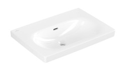 VILLEROY & BOCH - Skyla Umyvadlo 65x46 cm, s přepadem, bez otvoru pro baterii, CeramicPlus, Stone White (5A5167RW)