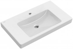 VILLEROY & BOCH - Subway 2.0 Umývadlo nábytkové 80x47 cm, s prepadom, otvor na batériu, CeramicPlus, alpská biela (717580R1)