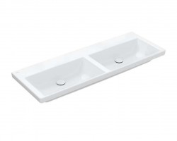 VILLEROY & BOCH - Subway 3.0 Dvojumývadlo nábytkové, 130x47 cm, bez prepadu, bez otvoru na batérie, CeramicPlus, alpská biela (4A71D3R1)