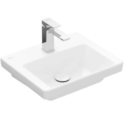 VILLEROY & BOCH - Subway 3.0 Umývadielko nábytkové, 45x37 cm, bez prepadu, otvor na batériu, CeramicPlus, Stone White (4370FLRW)