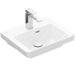 VILLEROY & BOCH - Subway 3.0 Umývadielko nábytkové, 45x37 cm, s prepadom, otvor na batériu, CeramicPlus, alpská biela (4370FKR1)