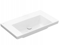 VILLEROY & BOCH - Subway 3.0 Umývadlo, 80x47 cm, bez prepadu, bez otvoru na batériu, CeramicPlus, alpská biela (4A7083R1)