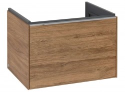 VILLEROY & BOCH - Subway 3.0 Umyvadlová skříňka, 62x43x48 cm, 1 zásuvka, Oak Kansas/lesklý hliník (C57500RH)