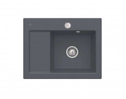 VILLEROY & BOCH - Subway 45 Keramický drez 65x51 cm, excentrické ovládanie, CeramicPlus, grafit (331302I4)
