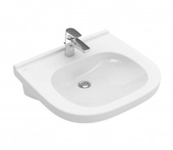 VILLEROY & BOCH - ViCare Umývadlo Vita 56x55 cm, bez prepadu, otvor na batériu, AntiBac, CeramicPlus, alpská biela (411956T2)