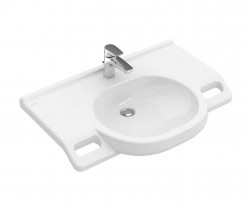 VILLEROY & BOCH - ViCare Umývadlo Vita 80x55 cm, bez prepadu, otvor na batériu, AntiBac, CeramicPlus, alpská biela (412081T2)