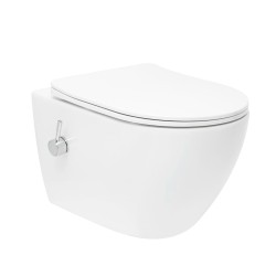 WC s bidetom závesné SAT Fusion vírové vrátane dosky softclose, zadný odpad SATFUS11BFC (SATFUS11BFC)