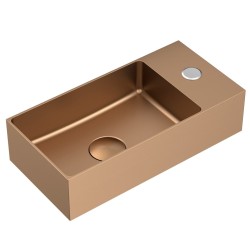 Závesné umývadlo v ružovozlatej farbe SAT Aurum 36x18 cm bez prepadu SATAUR3618BRG (SATAUR3618BRG)