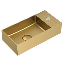 Závesné umývadlo v zlatej farbe SAT Aurum 36x18 cm bez prepadu SATAUR3618BG (SATAUR3618BG)
