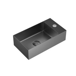 Závesné umývadlo vo farbe gun metal SAT Aurum 40x22 cm bez prepadu SATAUR4022BGM (SATAUR4022BGM)