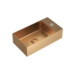 Závesné umývadlo vo farbe rosegold SAT Aurum 40x22 cm bez prepadu SATAUR4022BRG (SATAUR4022BRG)
