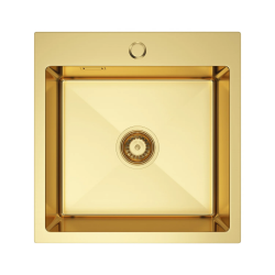 Zlatý oceľový drez s jednou misou 46 x 45 cm, Velazo VELAZ(4645G)