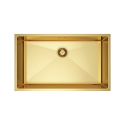 Zlatý oceľový drez s jednou misou - 74 x 44 cm, Velazo VELAZ(7444G)