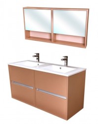 Zostava kúpeľňového nábytku CEDERIKA 120, metallic měděný (CA.SADA11)