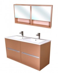 Zostava kúpeľňového nábytku CEDERIKA 120, metallic měděný (CA.SADA11)